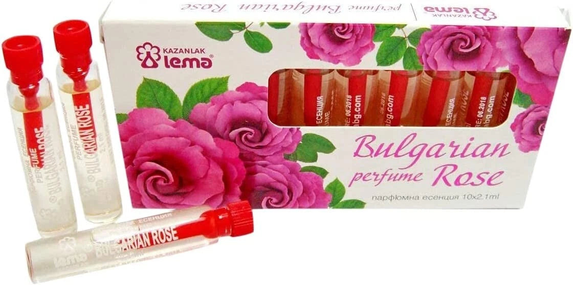 Bulgarian ROSE oil perfume aroma 10 vials x 2.1ml souvenir gift